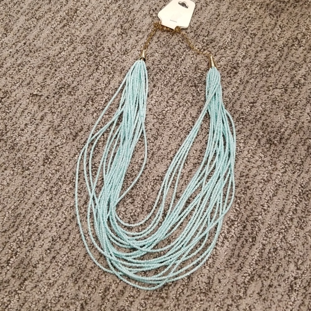 Light blue bead necklace